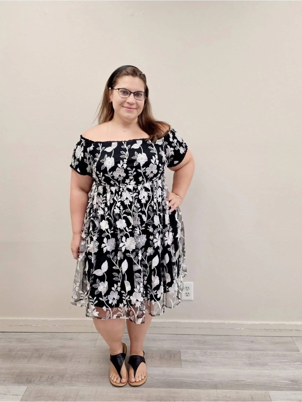 Torrid Black Lace Off The Shoulder Mini Dress - Size 14/16 (1)